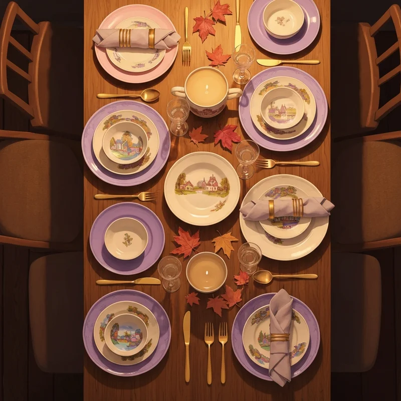 A perfectly styled table setting featuring the johnson brothers china friendly village collection for a heritage family dinner.