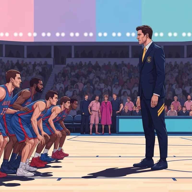 A dramatic scene of an elite basketball clash representing the pistons vs nuggets matchup.