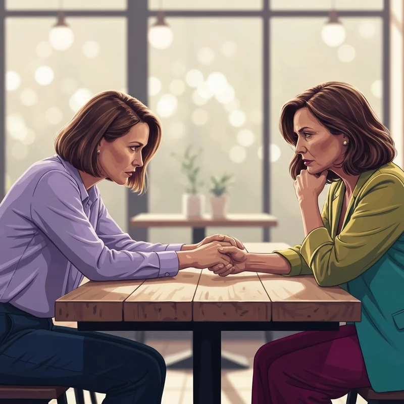 Two friends having a serious but loving conversation, illustrating the concept that faithful are the wounds of a friend.