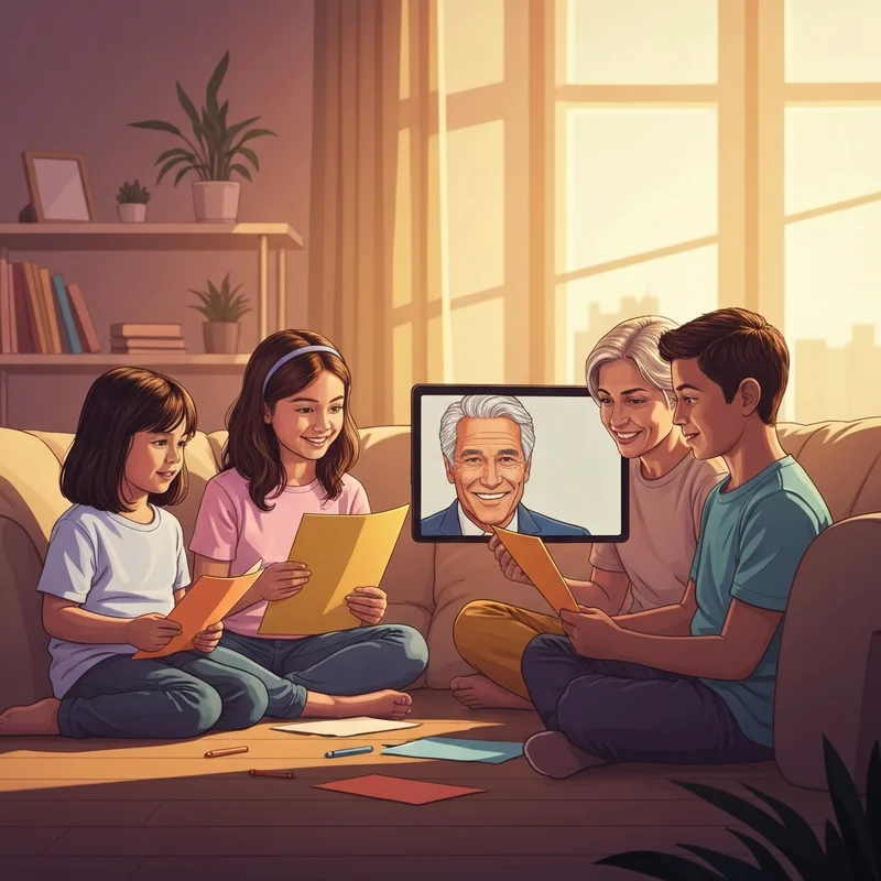 A family watching the friend to friend broadcast 2025 and preparing for a service project.