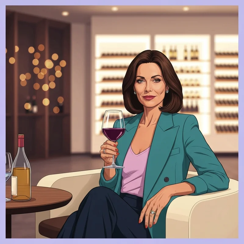 A sophisticated woman enjoying a glass of keto friendly wine in a luxury setting.