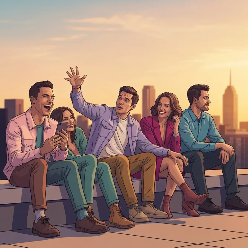 A diverse squad illustrating how every friend group has different archetypes in a modern social setting.