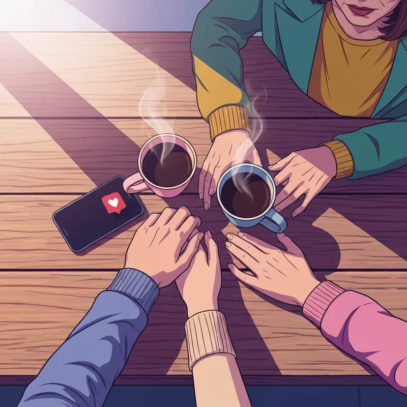 Providing meaningful encouragement for a friend over coffee in a cozy setting.