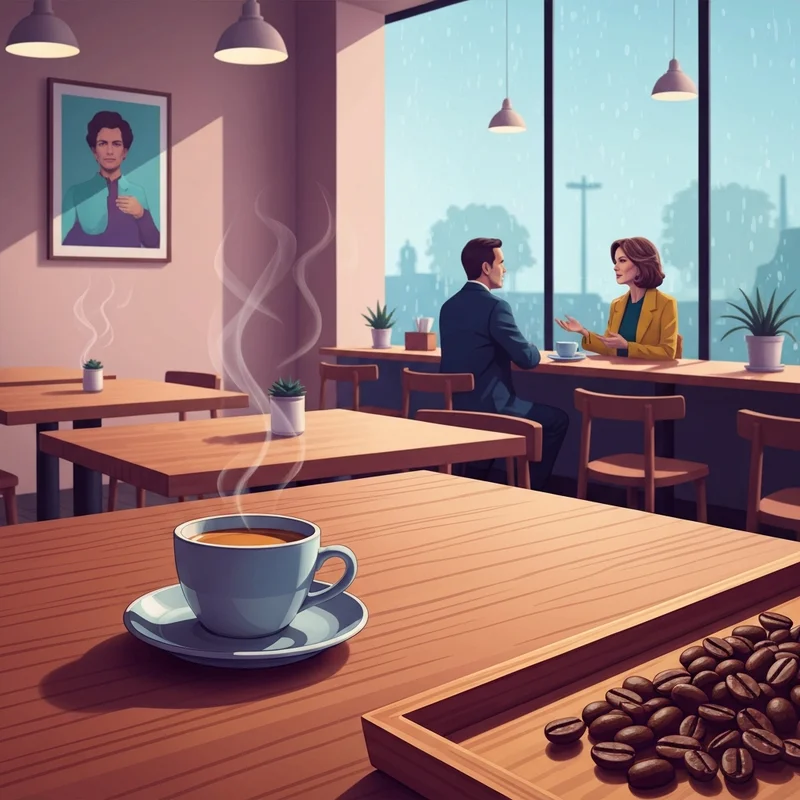 The warm and inviting interior of Old Friends Coffee Roasters on SE Belmont in Portland.