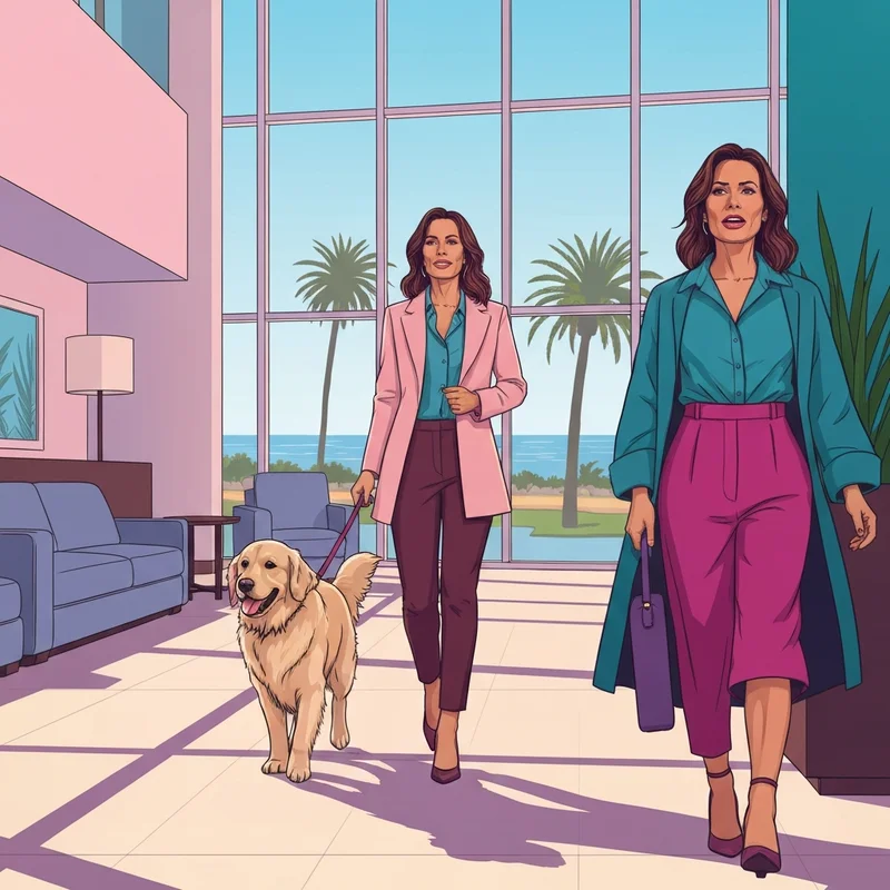 A woman and her dog checking into one of the premier pet friendly hotels san diego ca has to offer with ocean views.