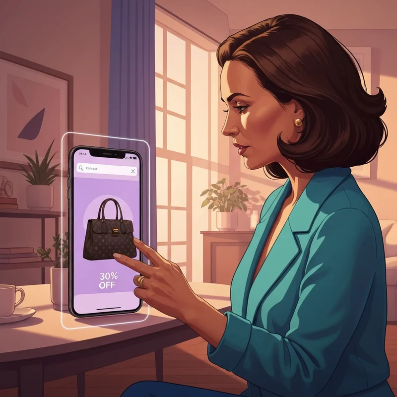 A savvy shopper preparing for the Macy's Friends and Family sale by curating her luxury wishlist.