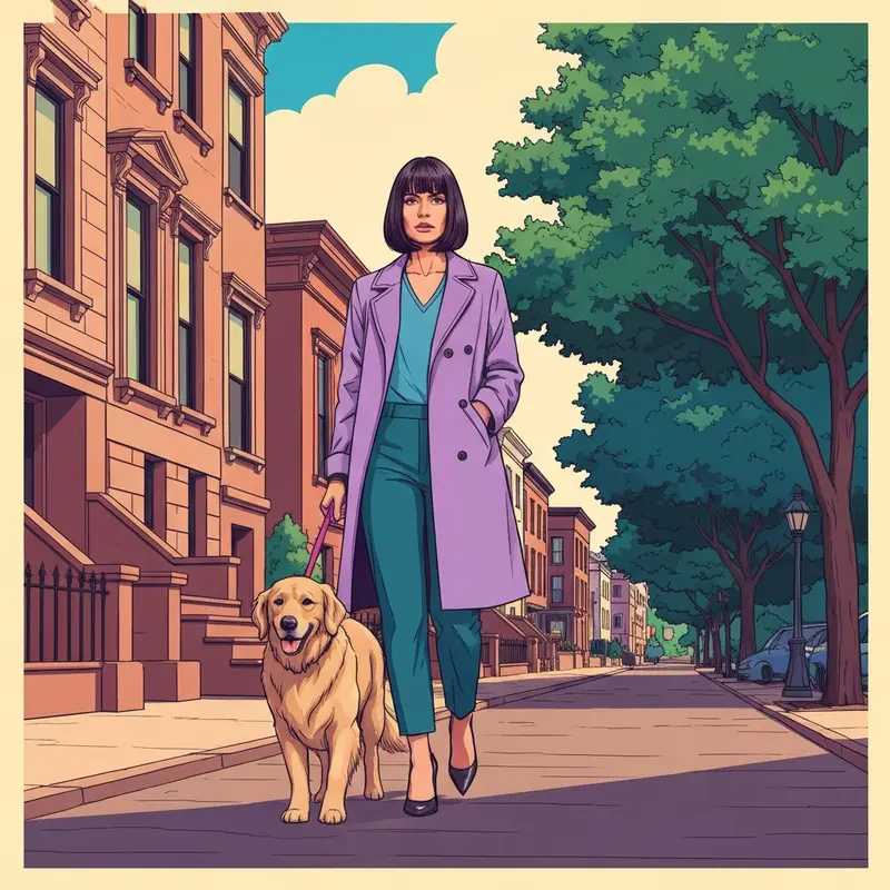 A woman walking her dog near pet friendly hotels in philly pa in the Rittenhouse Square neighborhood.