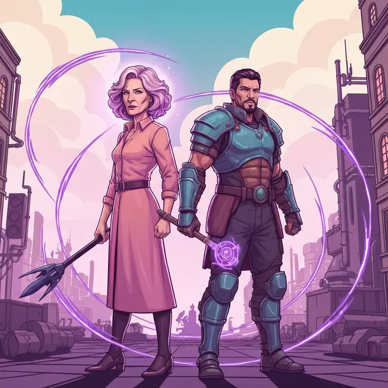 Two heroic characters standing together in a match, illustrating deadlock how to lane with friend strategy.