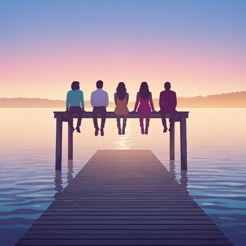 A nostalgic scene reflecting the found family themes in My Friends Fredrik Backman.