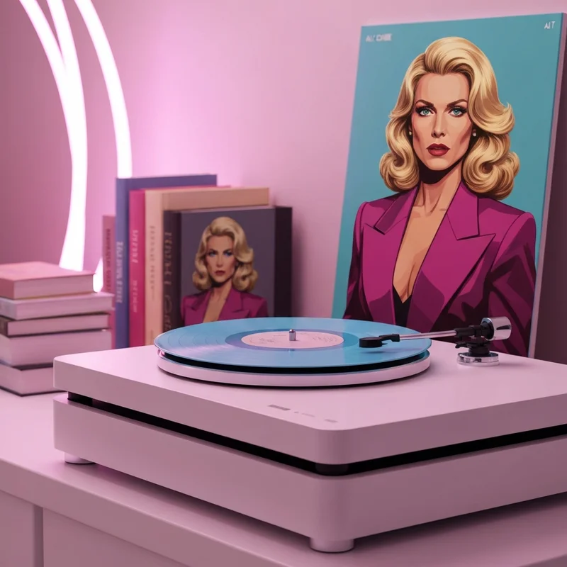 The limited edition light blue man's best friend vinyl spinning on a turntable in a cozy room.