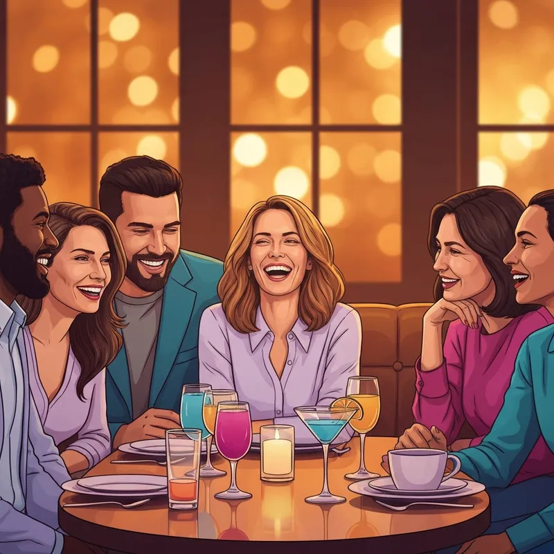 A group of happy young adults learning how to celebrate a birthday with friends in a cozy lounge.