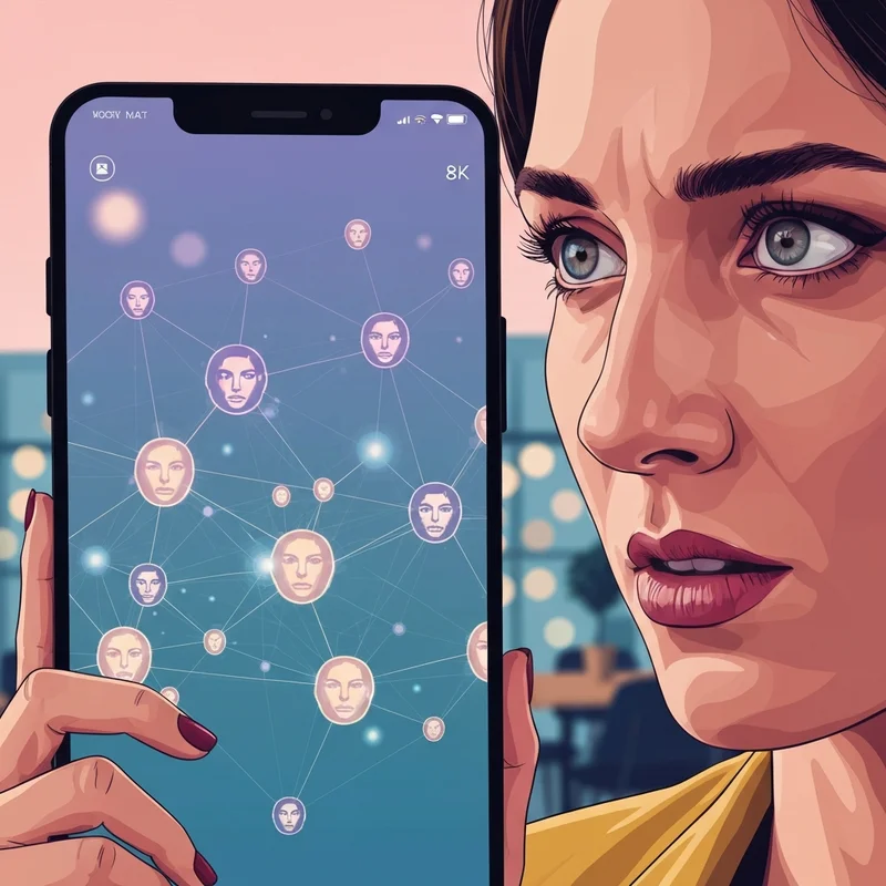 A digital representation of how does facebook recommend friends through a neural network