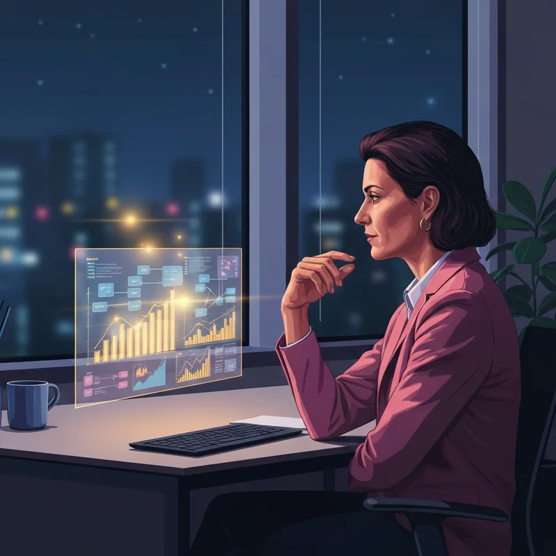 A strategic professional using the Moneyball approach to analyze data for personal success.