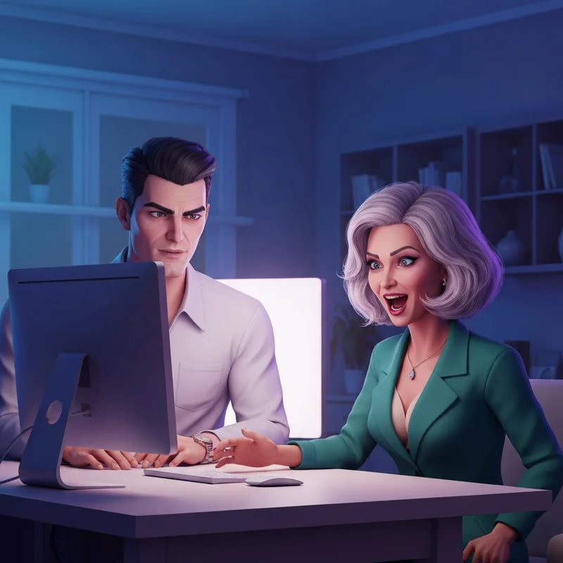 Two high-quality 3D character archetypes reflecting the friends with benefits goodluke dynamic in a modern setting.