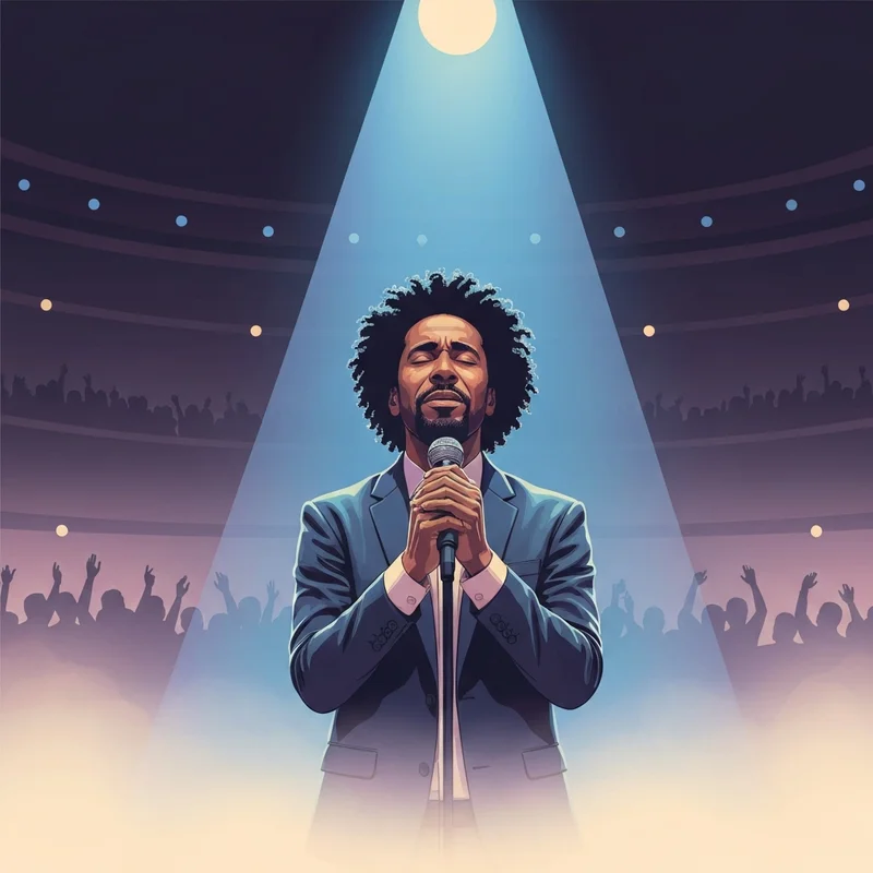 Arijit Singh performing live on stage during a concert tour