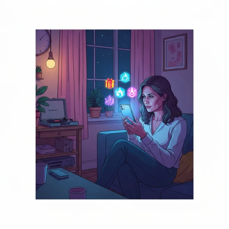 A trainer looking for a pokemon go friend code on her smartphone in a cozy room.