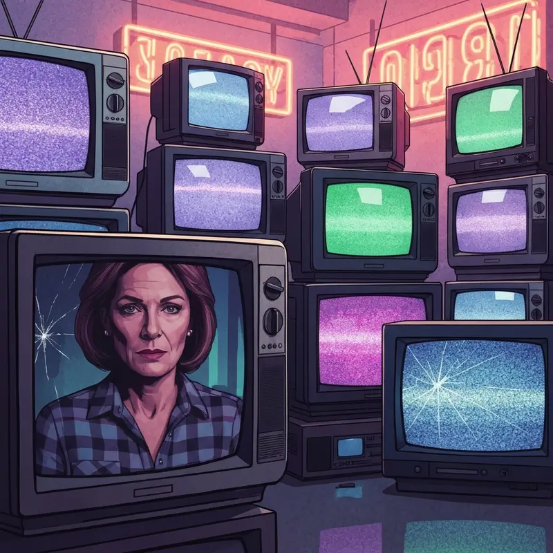 A visual representation of the radio friendly unit shifter concept with 90s static and distorted television screens.