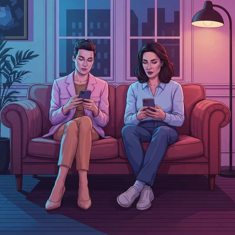 Two young adults navigating friends with benefits rules in a modern apartment setting.