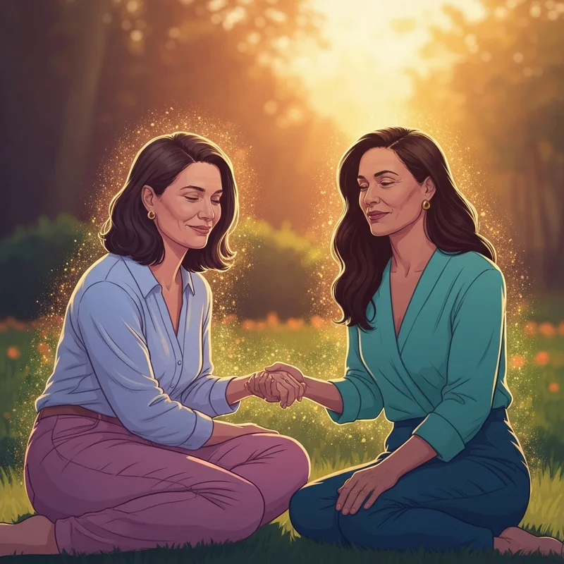 Two friends sharing a spiritual moment while sending a birthday prayer for friend.