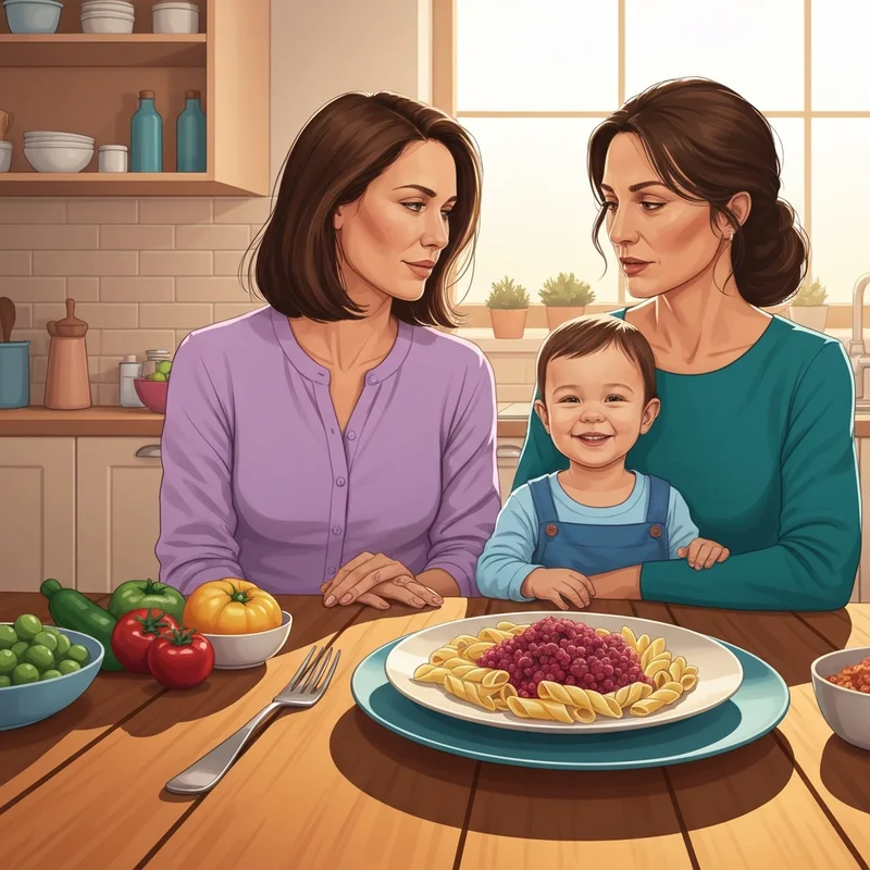 A happy toddler enjoying kid friendly ground beef recipes in a cozy kitchen.