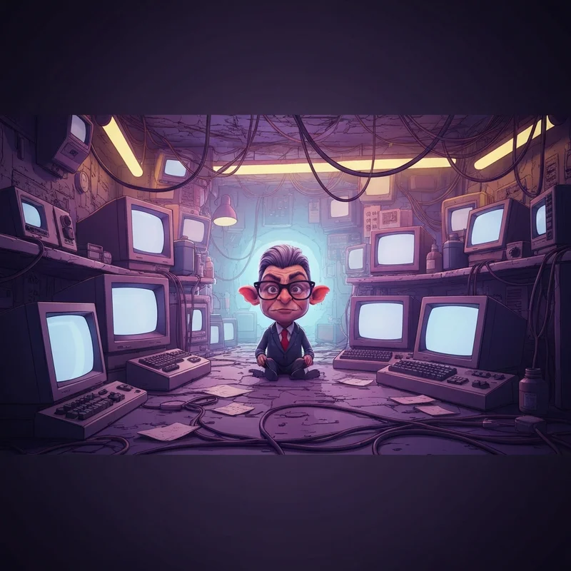 A surreal subterranean digital lair representing the mole man smiling friends full episode experience.