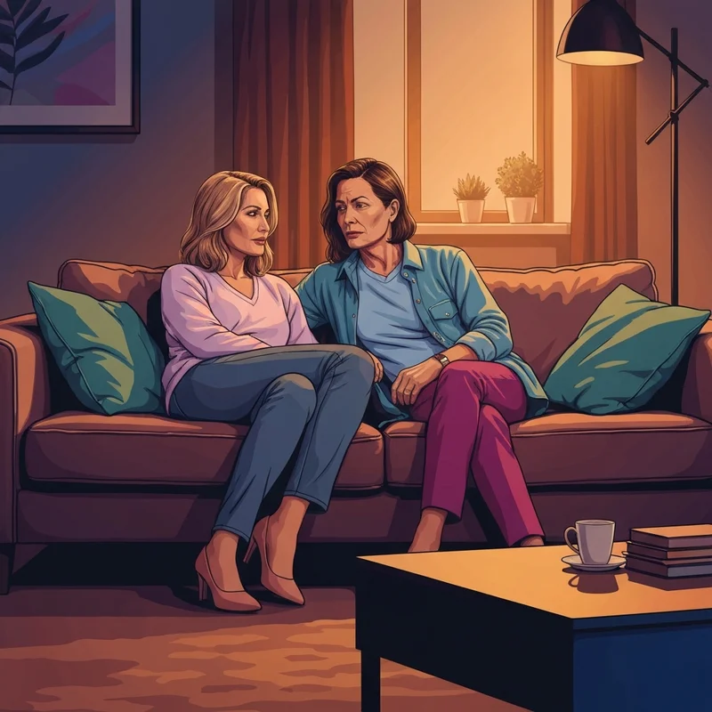 A cozy scene illustrating the concept of friends masturbating together in a safe environment.