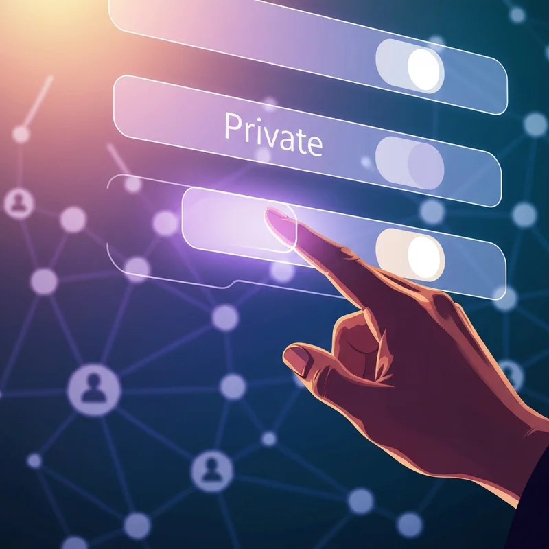 A person using digital settings to hide facebook friends list for enhanced privacy.