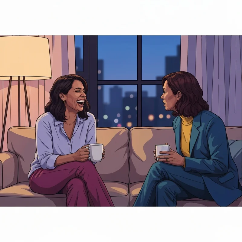 Two women sharing a deep soul connection as a sister friend in a cozy home setting.