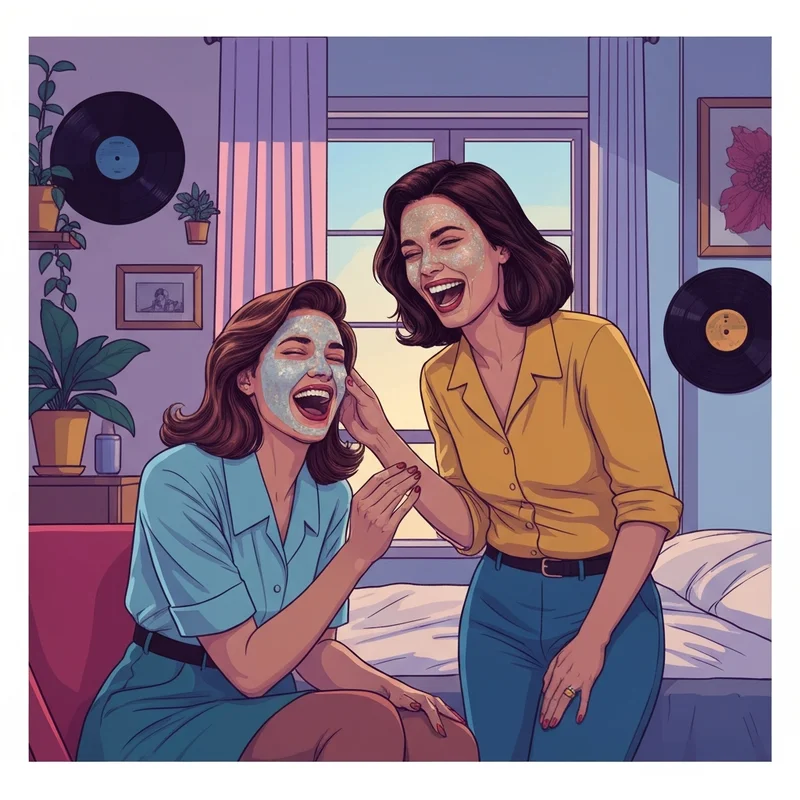 Two best friends engaging in fun things to do to your best friend in a stylish apartment.