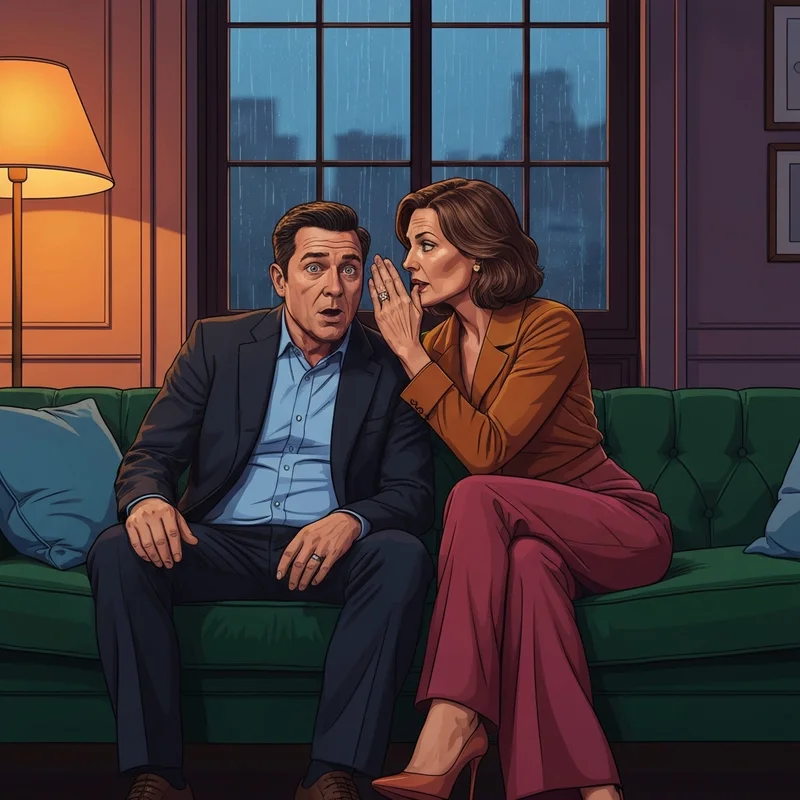 A close-up of a high-tension social moment depicting the psychological concept of friends asking for dick.