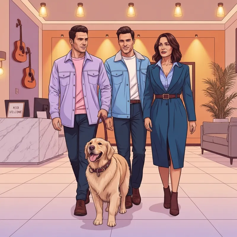 A happy dog entering one of the many pet friendly hotels nashville has to offer for travelers.