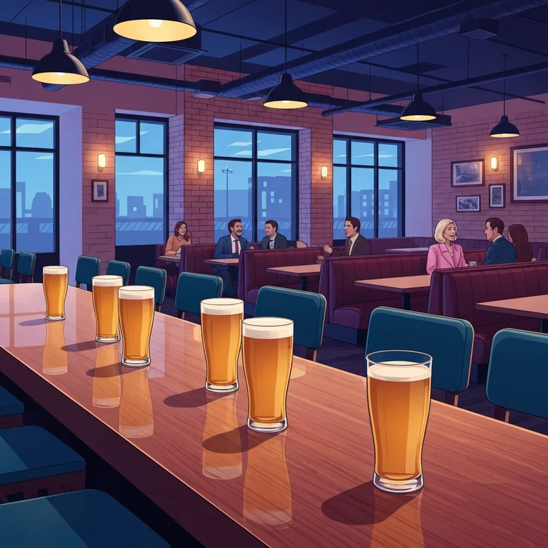 A cozy interior of friends buford grill showing a welcoming bar and booth seating.