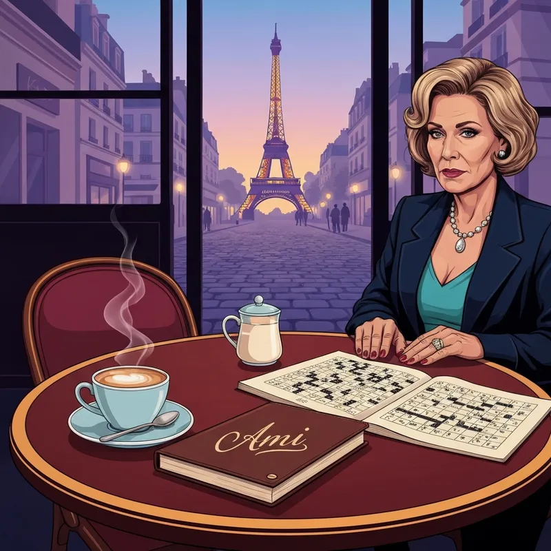 A sophisticated Parisian cafe scene representing the cultural journey when your friend is french.