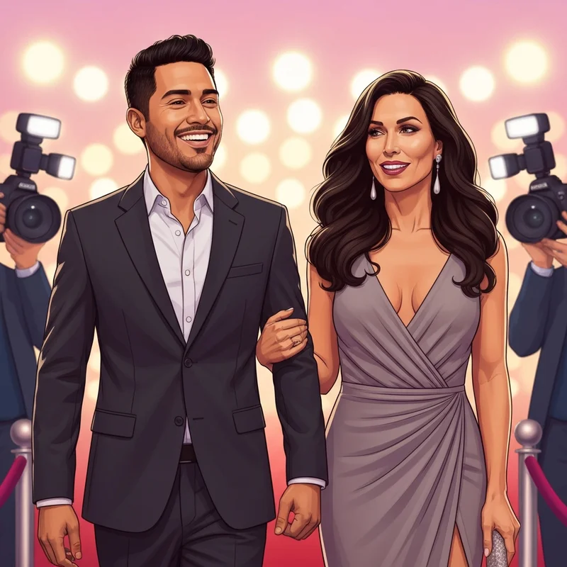 Marcello Hernandez and his marcello hernandez girlfriend Ana Amelia Batlle Cabral on the red carpet.