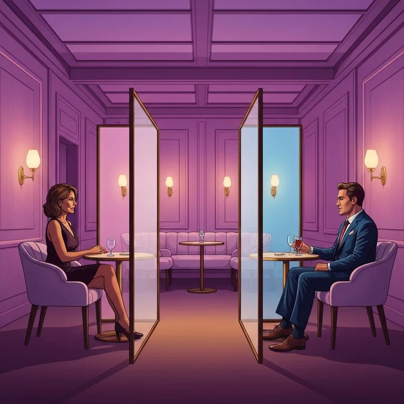 Two professional singles having a deep conversation in the pods of Love Is Blind Season 10.