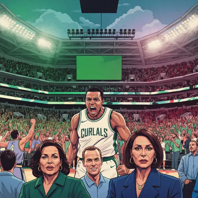 A high-intensity moment from the mi state vs rutgers game showing the Spartans celebrating their overtime comeback victory.