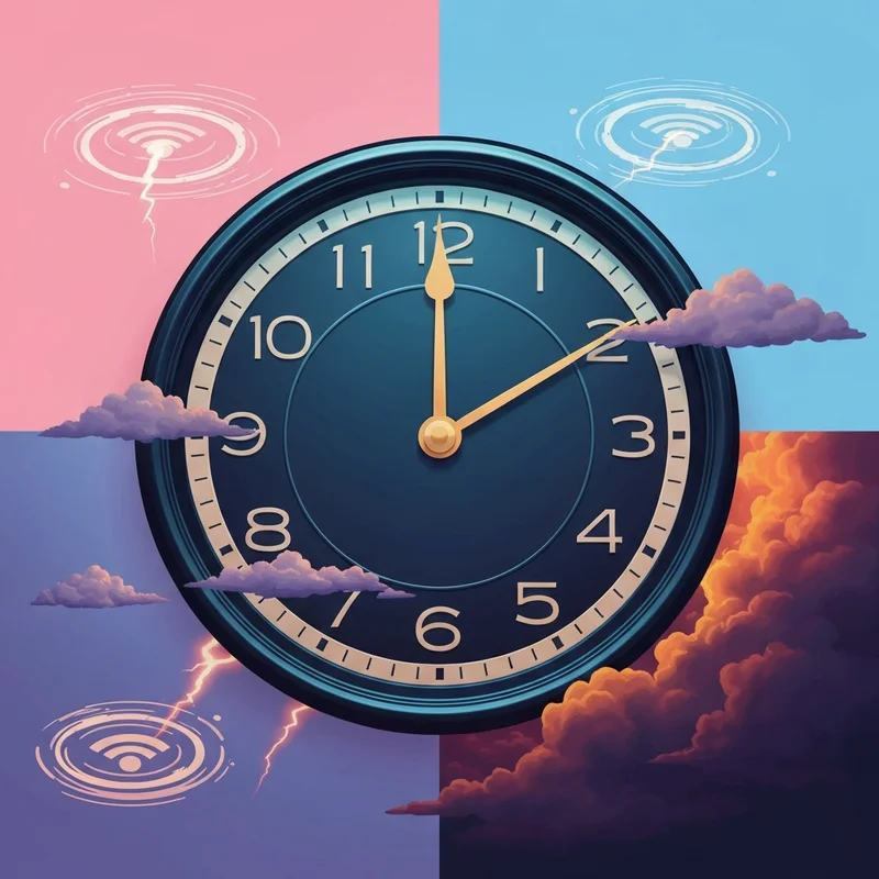 A symbolic and artistic representation of the Doomsday Clock showing the proximity to midnight.