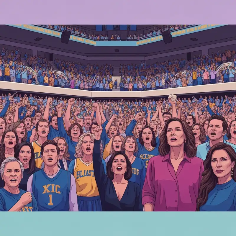 A high-energy crowd during the Kansas State vs West Virginia basketball game in Morgantown.