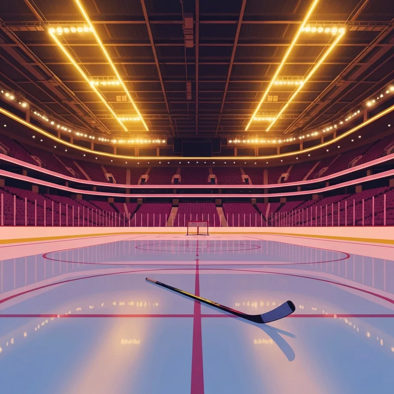 A dramatic view of the empty ice at the Bell Centre after the golden knights vs canadiens game.