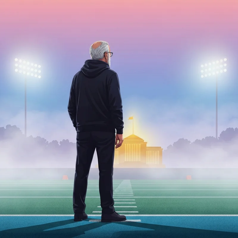The iconic silhouette of the greatest coach in history reflecting on the Bill Belichick Hall of Fame snub.