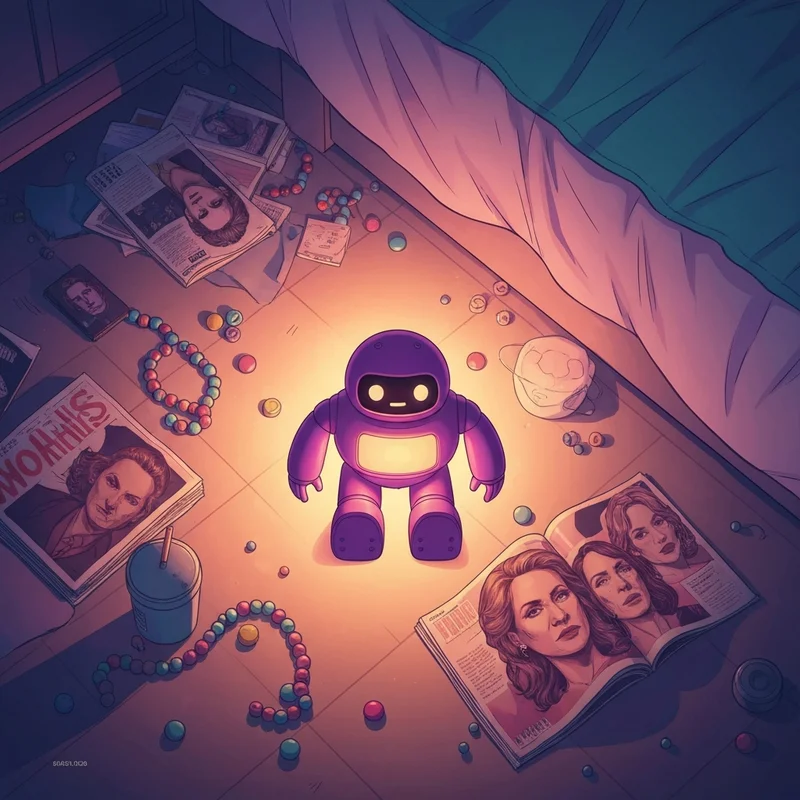 A nostalgic close-up of the purple Willa model from the Fijit Friends toy line.