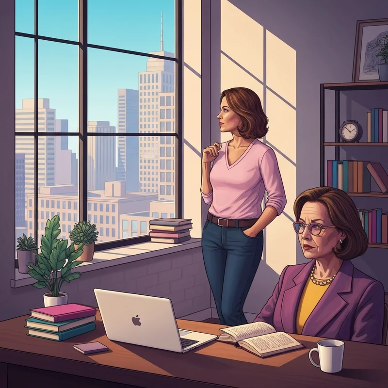 A professional woman reflecting on her journey, inspired by the resilience of Brooke Nevils.