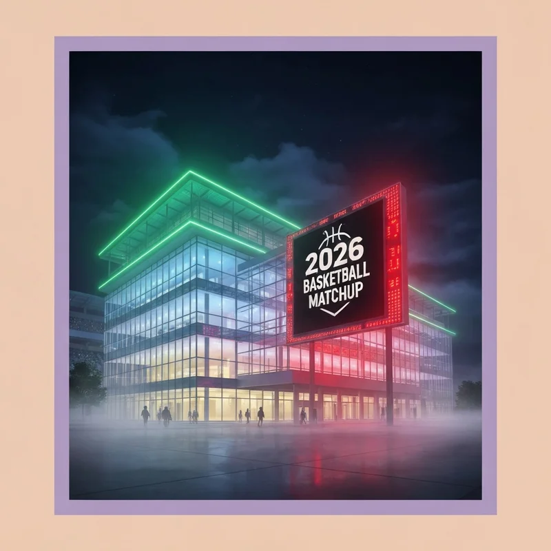 A futuristic sports arena prepared for the high-stakes hawks vs celtics matchup in 2026.