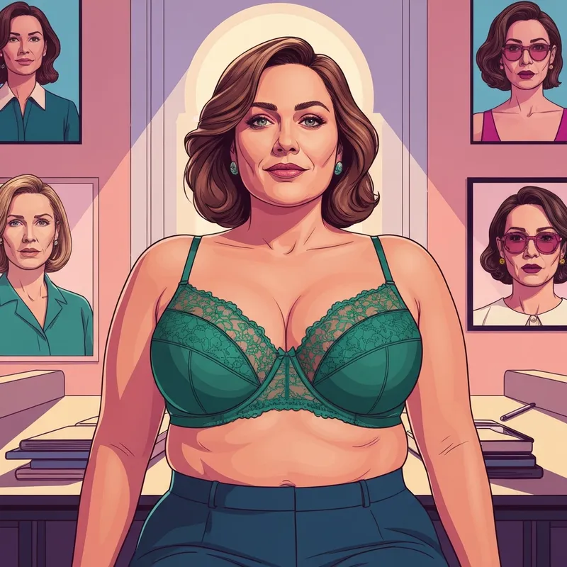 A woman wearing a high-quality o cups bra that provides excellent lift and professional support.