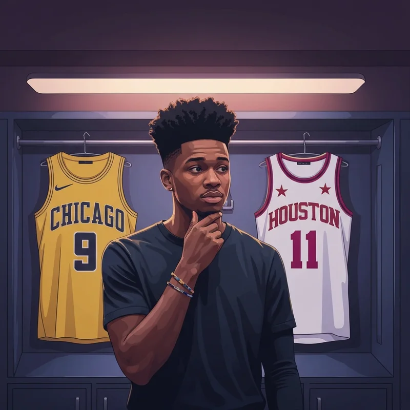 A basketball player contemplating a career move amidst Coby White trade rumors.