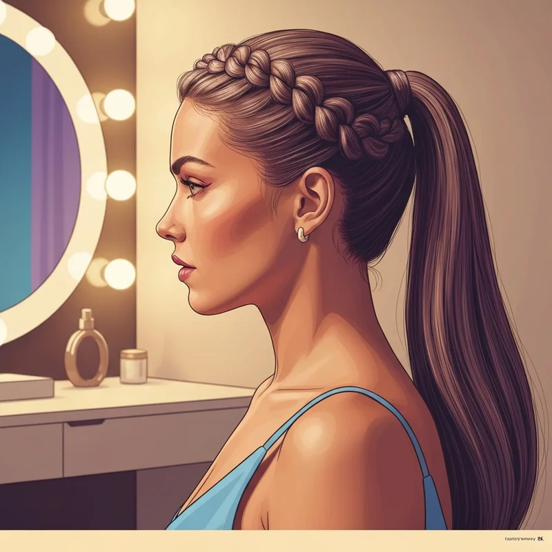 A woman showcasing a professional-looking braid into ponytail hairstyle.