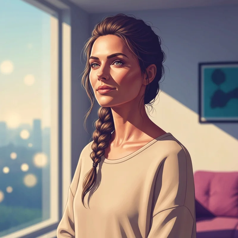 A young woman showcasing one of many quick braid hairstyles for an effortless morning look.