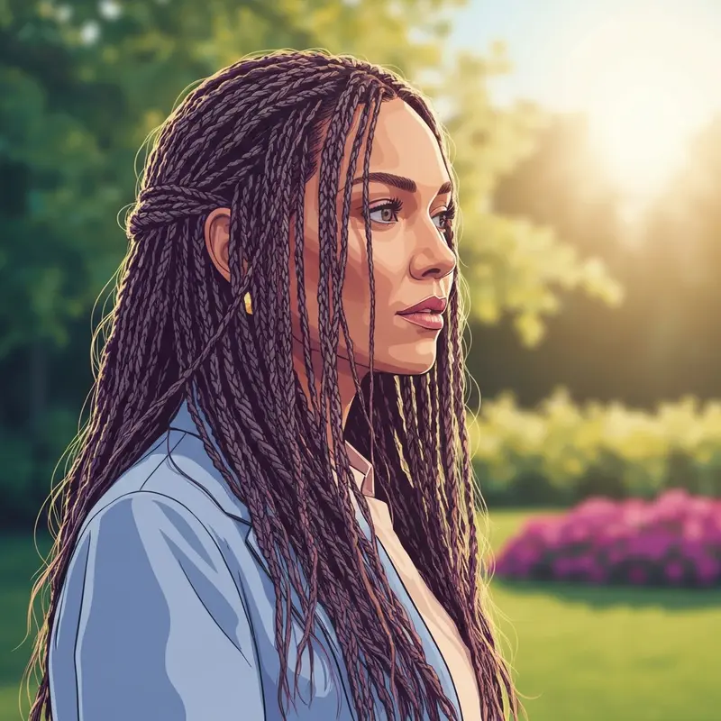 A close-up of a romantic hairstyle showing how to do a waterfall braid with cascading hair strands.