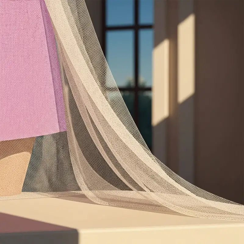 A close-up view of a sophisticated sheer mesh bra highlighting the breathable fabric and natural silhouette.