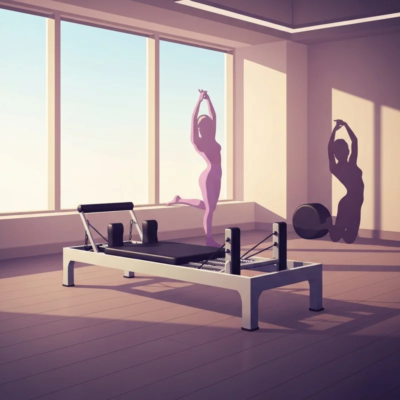 A luxury studio setting showing how to use the pilates reformer lose weight effectively through resistance training.